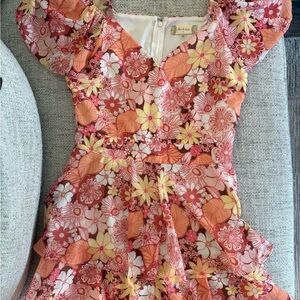 Altar'd State Floral Dress in Pink and Yellow
